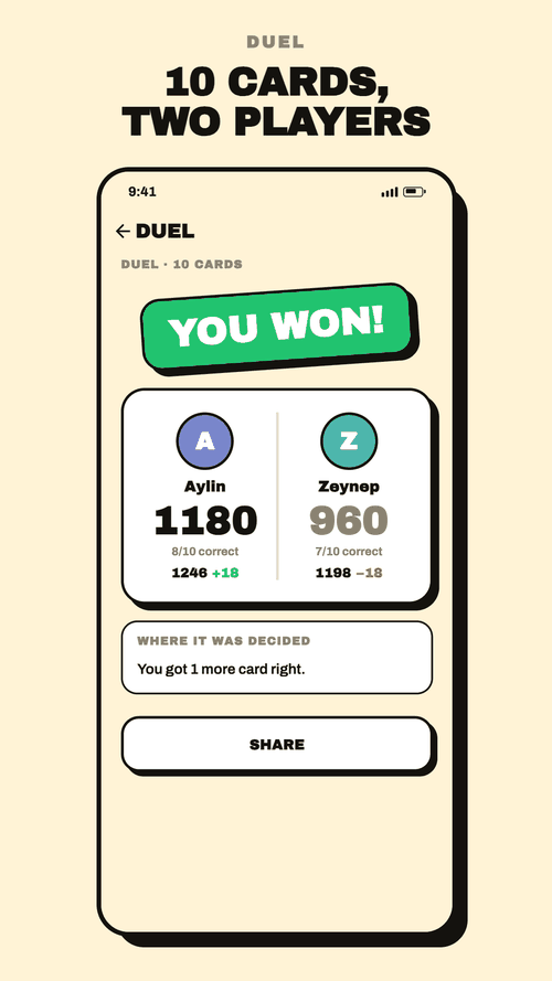 10 cards, two players