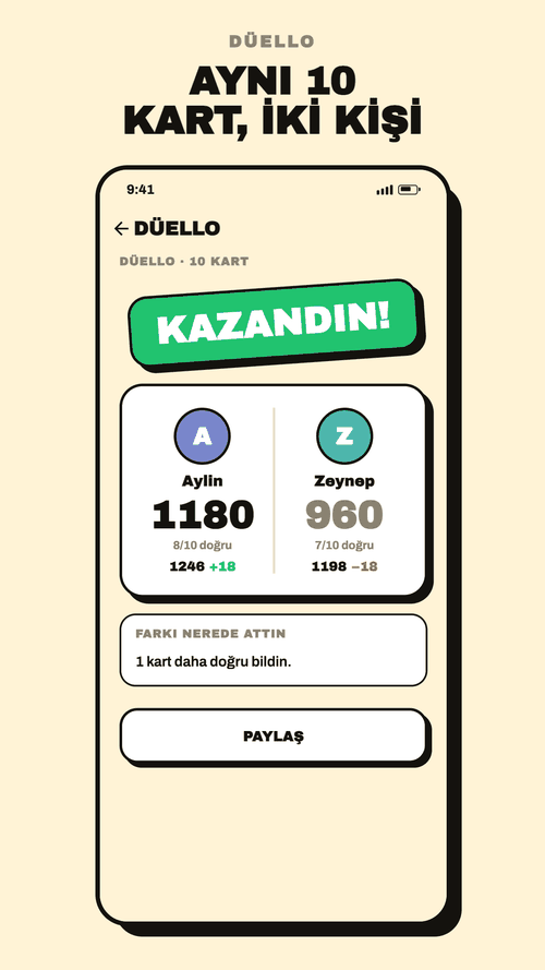 10 kart, iki oyuncu